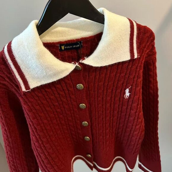 Polo Ralph Lauren  Christmas Limited Edition Embroidered Wool Cardigan Set - Picture 6 of 7